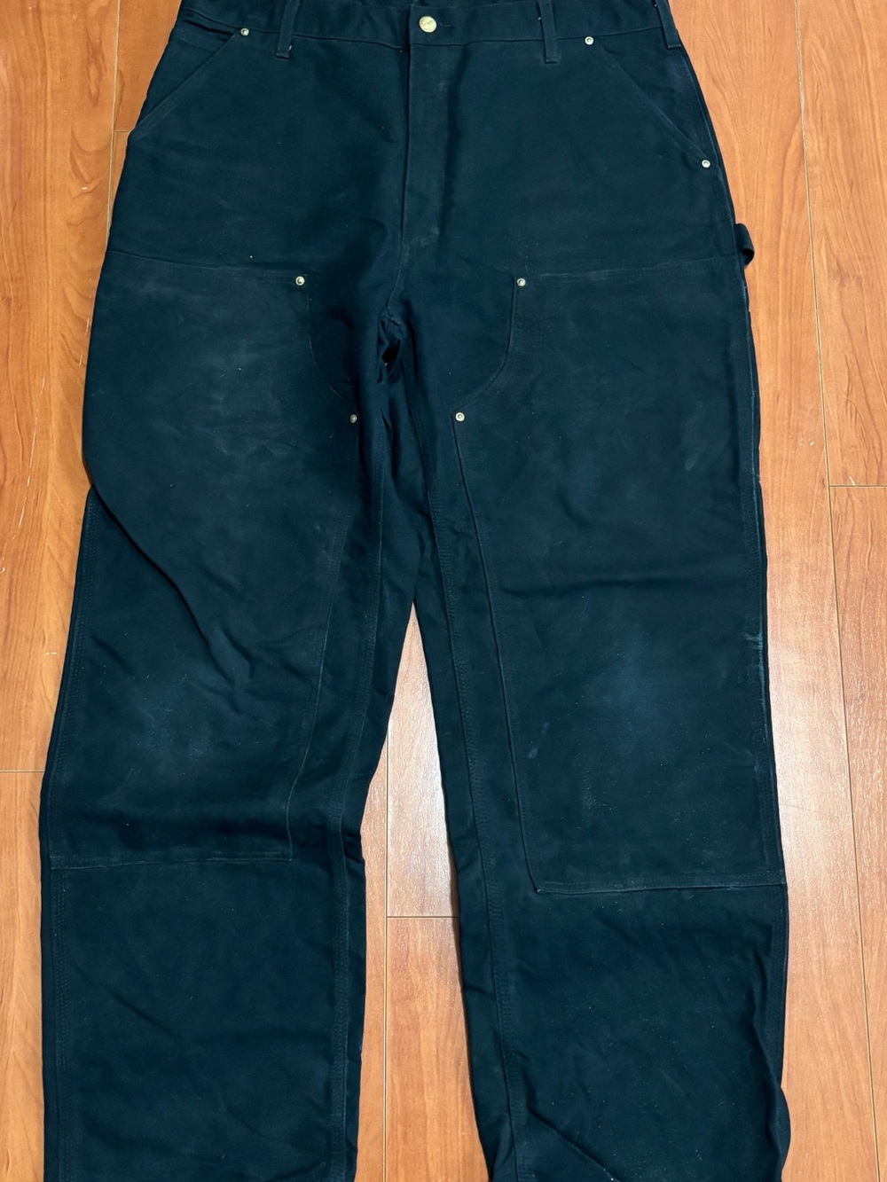 Carhartt Black Double Knee Work Pants Size 38x32 Distressed